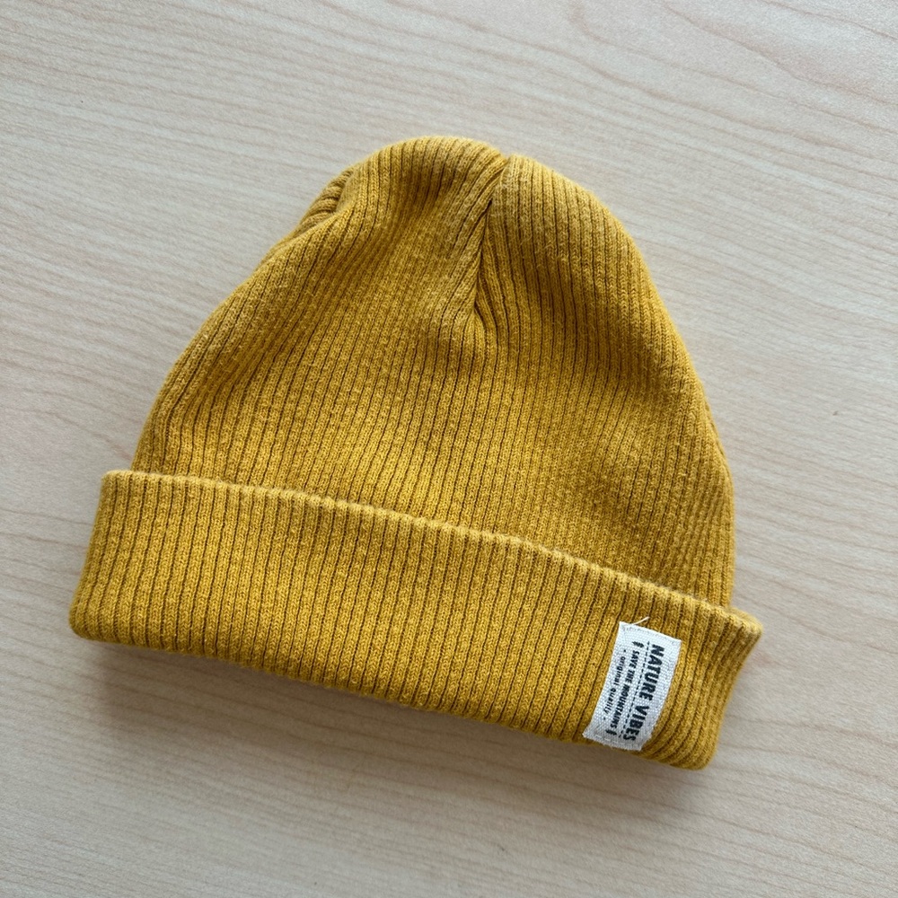 Zara Golden Ribbed Knit Beanie